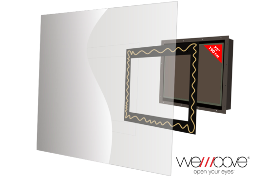 TV de espejo UHD 4K de 190 cm construida a medida